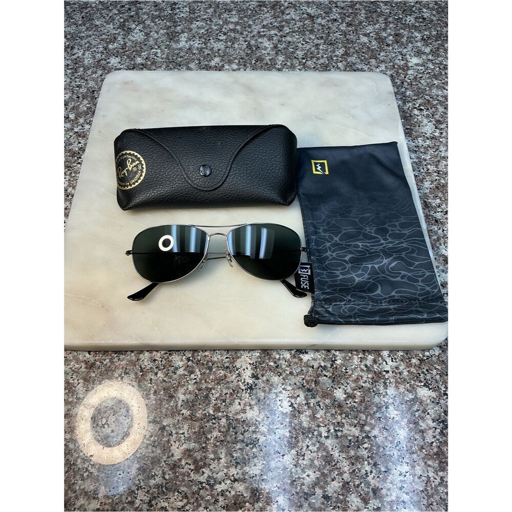 Rayban 3362 Cockpit Sunglasses Gunmetal Frame w/ NEW FUSE G15 Lenses and Case 7